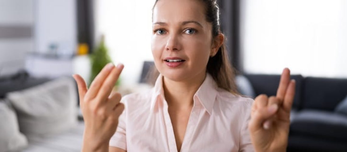 Adult Learning Sign Language For Deaf Disabled